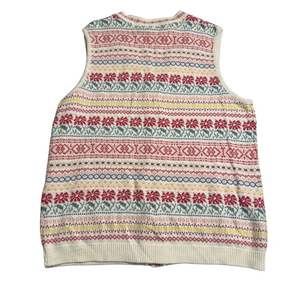 Northern Reflection Vintage Fair Isle Sweater Vest Button Top XL Cottage core - Picture 2 of 6